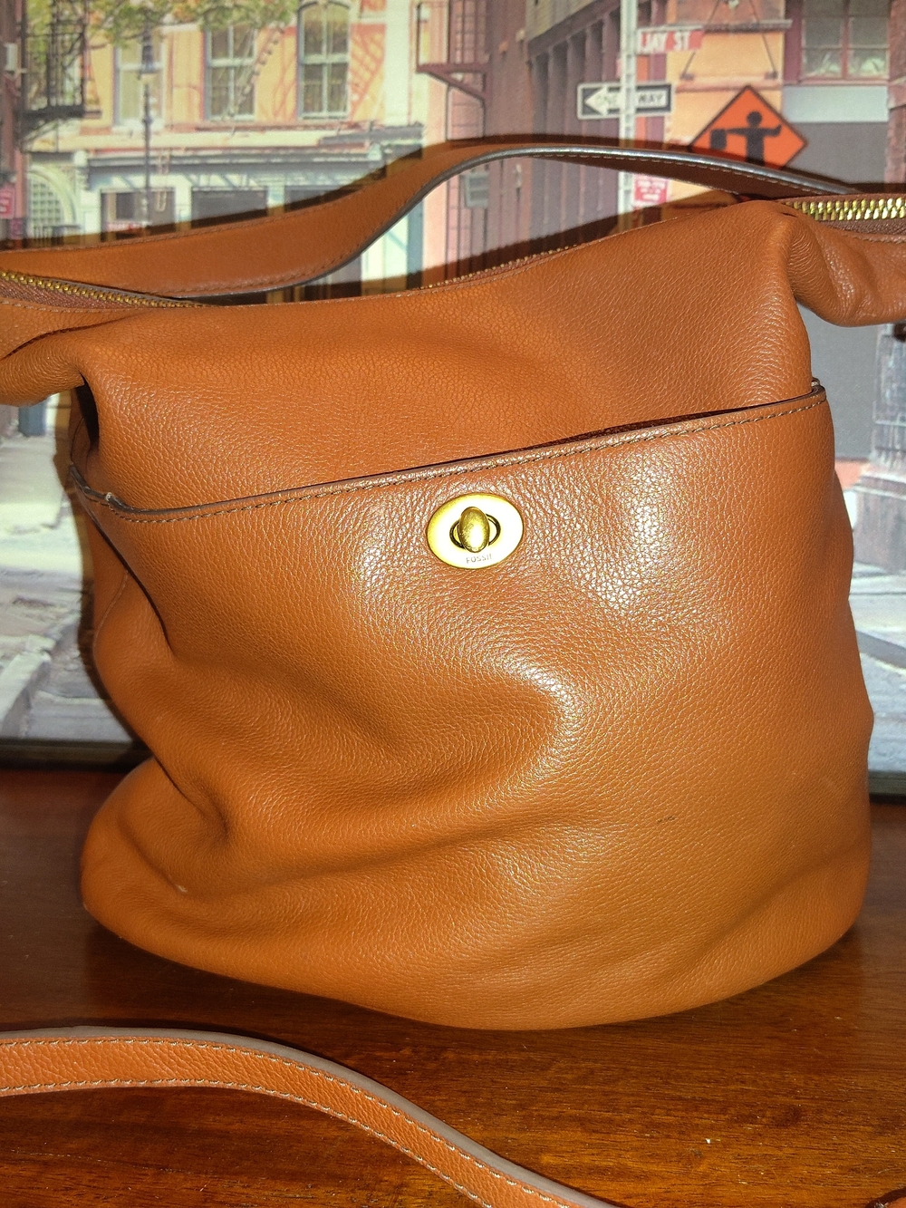 Fossil Caramel Shoulder Bag